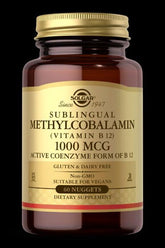 Solgar Sublingual Methylcobalamin Vitamin B12 supplement, 1000 MCG, 60 nuggets, gluten and dairy free